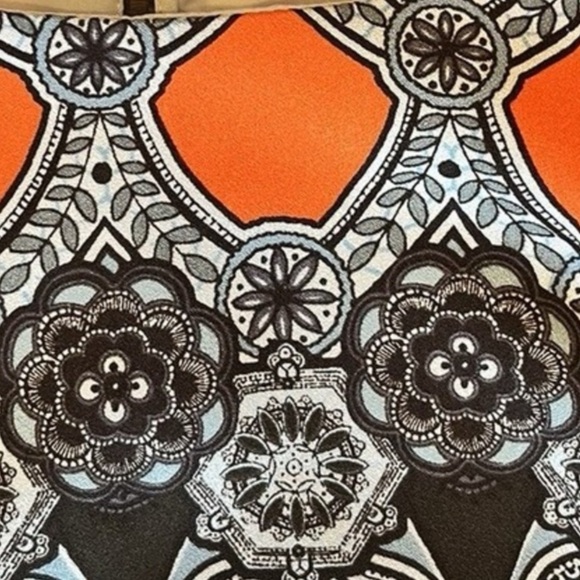 BANANA REPUBLIC Dress size 6 Geometric Patterned Shift Dress in Orange and Black - Picture 10 of 14